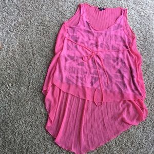 A pink tank top